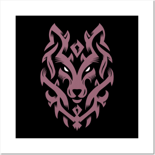 Wolf Tribal Ornament lovely blend drawing cute cool colorful Posters and Art